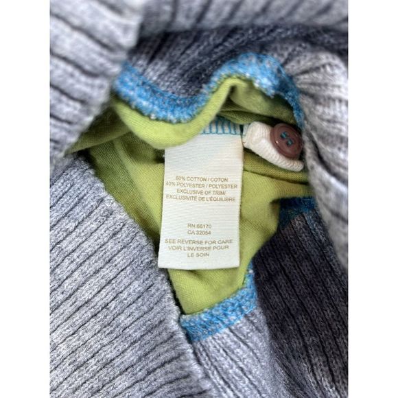 Free People Women's (XS) Lime Green Gray Sweatshirt Tunic Quarter Button Top - Picture 7 of 7